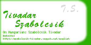 tivadar szabolcsik business card